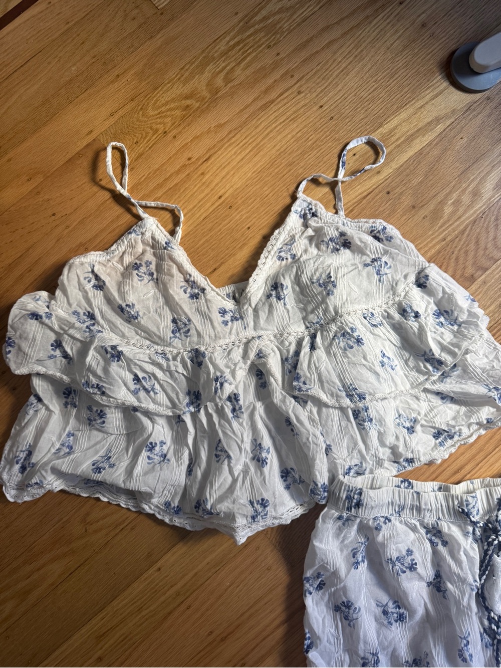 Joie White Eyelet Cami and Floral Shorts Sleep Set - Picture 2 of 5